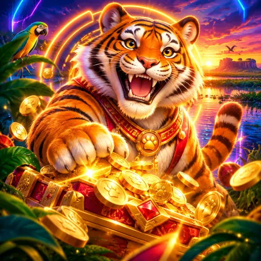 Slot Fortune Tiger com símbolos do tigre dourado nos rolos